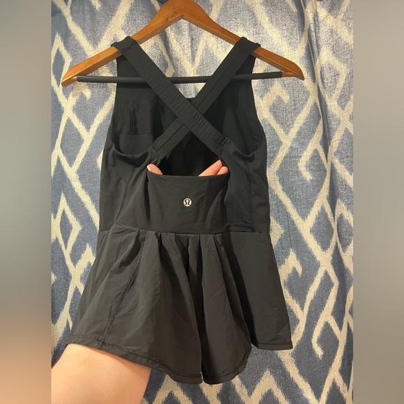 lululemon athletica Tops - RARE Lululemon Black Peplum Tank Size 6